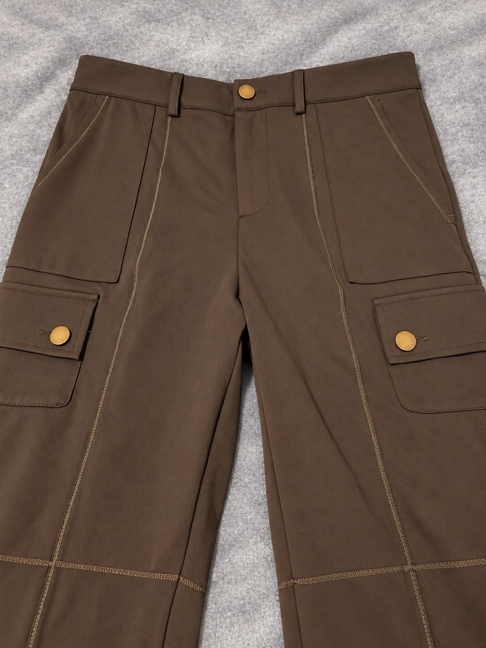 Halara Cargo Pocket Straight Leg Pants in Brown XS - Picture 2 of 5